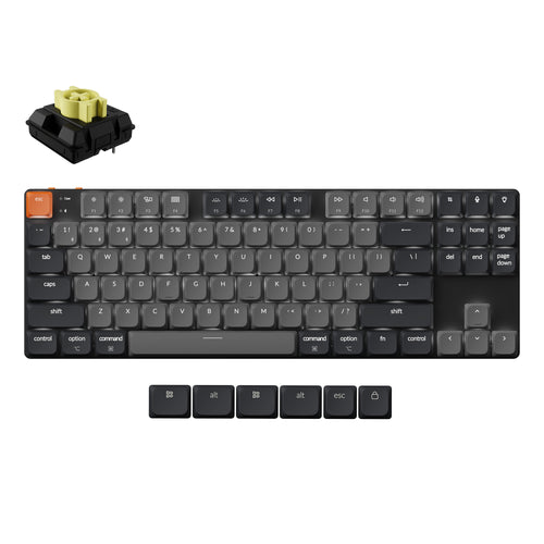 Keychron-K1-Version-6-Ultra-Slim-TKL-Layout-QMK-Wireless-Mechanical-Keyboard-Low-Profile-Banana-Switch-White-Backlight