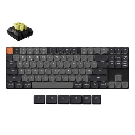 Keychron K1 Version 6 Ultra Slim Wireless Mechanical Keyboard Low Profile Banana Switch WIth White Backlight