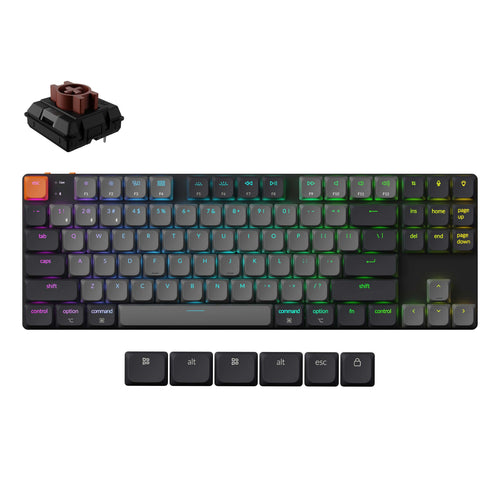 Keychron K1 Version 6 Ultra Slim Wireless Mechanical Keyboard Low Profile Brown Switch With RGB Backlight