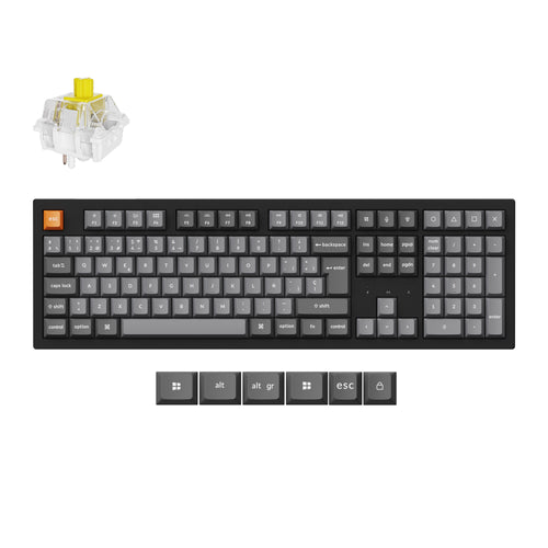 Keychron K10 Max QMK Wireless Custom Mechanical Keyboard RGB Backlight 100percent Layout Fully Assembled Hot Swappable Keychron Super Banana ISO Spain Layout