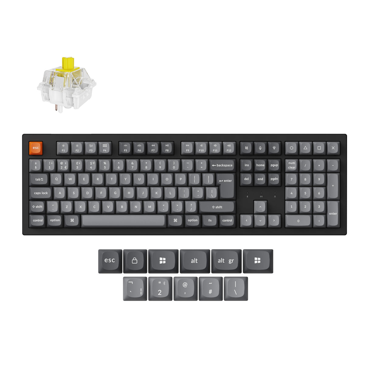Keychron K10 Max QMK Wireless Custom Mechanical Keyboard RGB Backlight 100percent Layout Fully Assembled Hot Swappable Keychron Super Banana ISO UK Layout