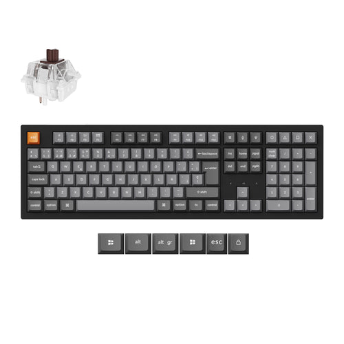 Keychron K10 Max QMK Wireless Custom Mechanical Keyboard RGB Backlight 100percent Layout Fully Assembled Hot Swappable Keychron Super Brown ISO Spain Layout