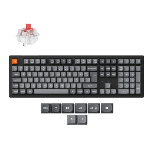Keychron K10 Max QMK Wireless Custom Mechanical Keyboard RGB Backlight 100percent Layout Fully Assembled Hot Swappable Keychron Super Red ISO Nordic Layout