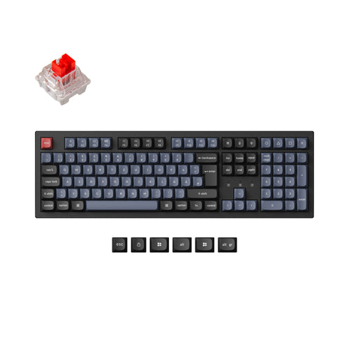 Keychron K10 Pro QMK VIA custom mechanical keyboard 100 percent layout PBT Keycaps hot-swappable Keychron K Pro switch red ISO German layout