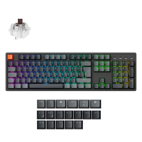 Keychron K10 QMK Wireless Mechanical Keyboard ISO-DE Aluminum Brown Switch
