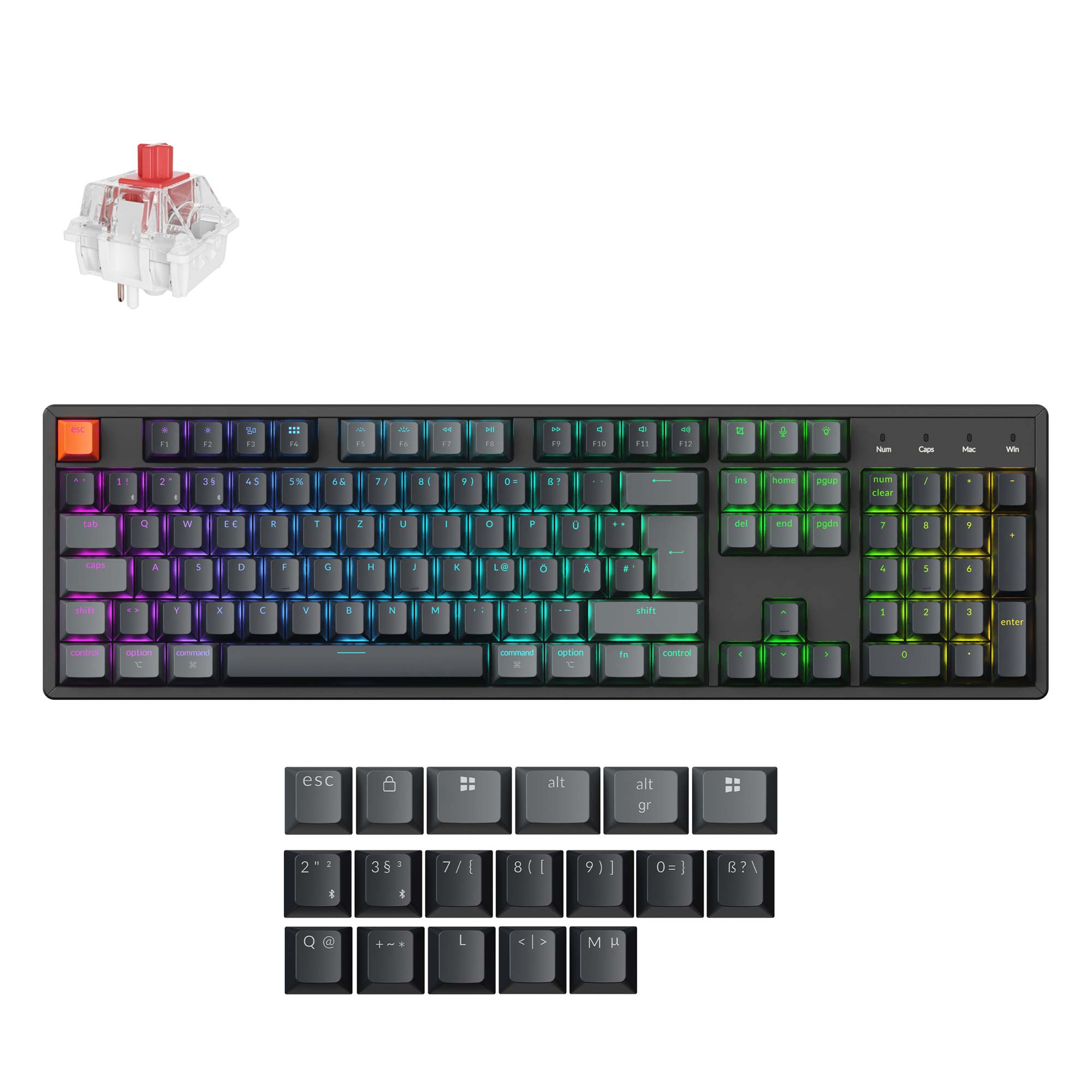 Keychron K10 QMK Wireless Mechanical Keyboard (ISO Layout) - Version 2 keyboard image