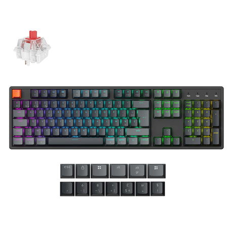 Keychron K10 QMK Wireless Mechanical Keyboard ISO-French Aluminum Red Switch