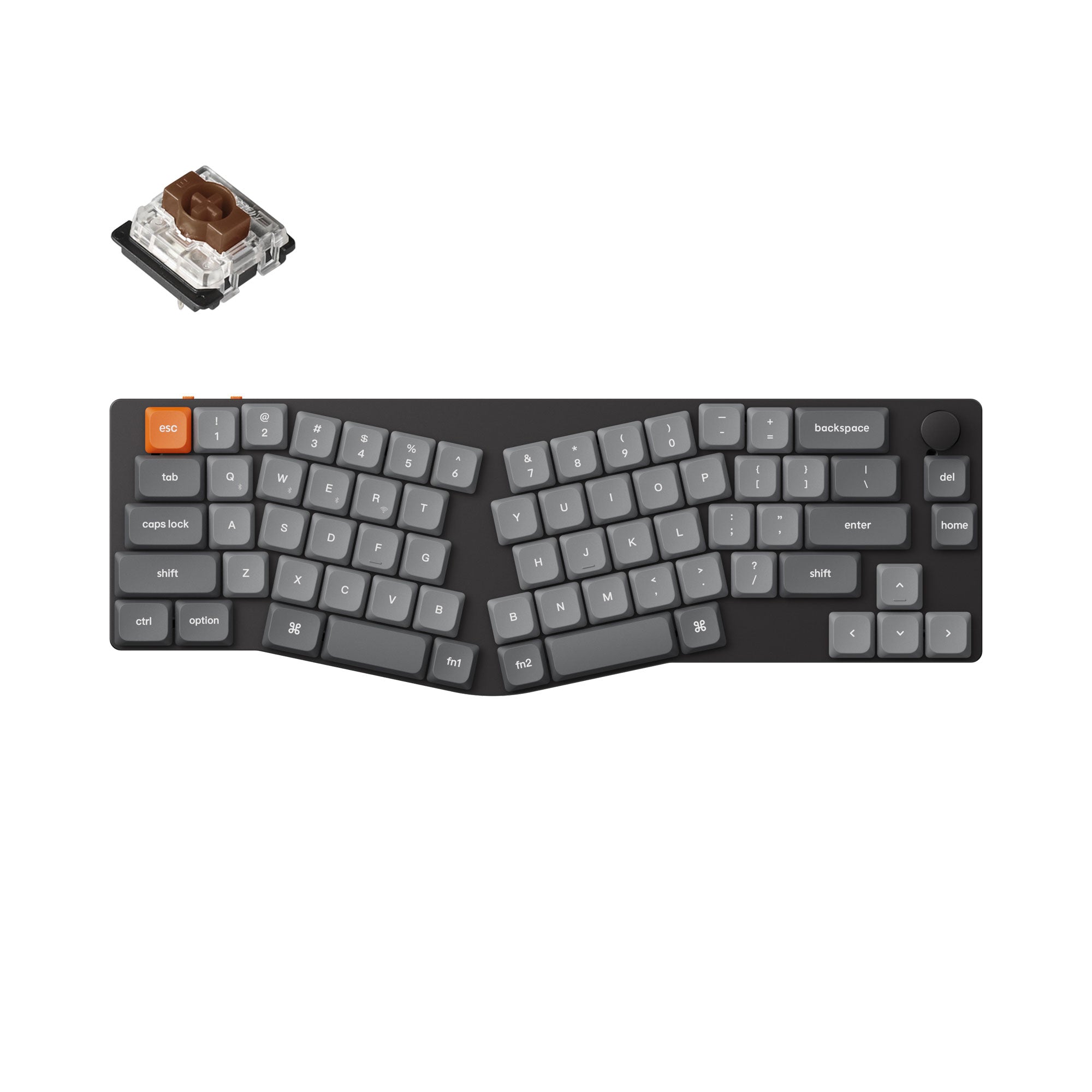 Keychron K11 Max QMK VIA Wireless Custom Mechanical Keyboard 65 Percent Alice Layout for Mac Windows Linux Gateron Low Profile Brown