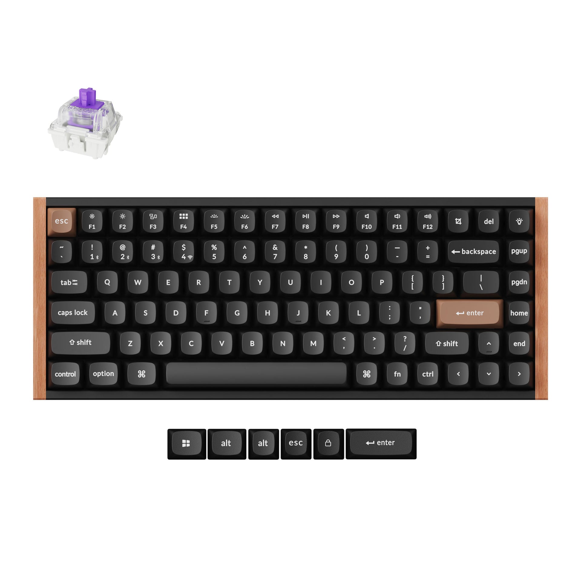 Keychron K2 HE Wireless Magnetic Switch Custom Keyboard - Special Edition / Black / Gateron Double-Rail Magnetic Nebula Switch
