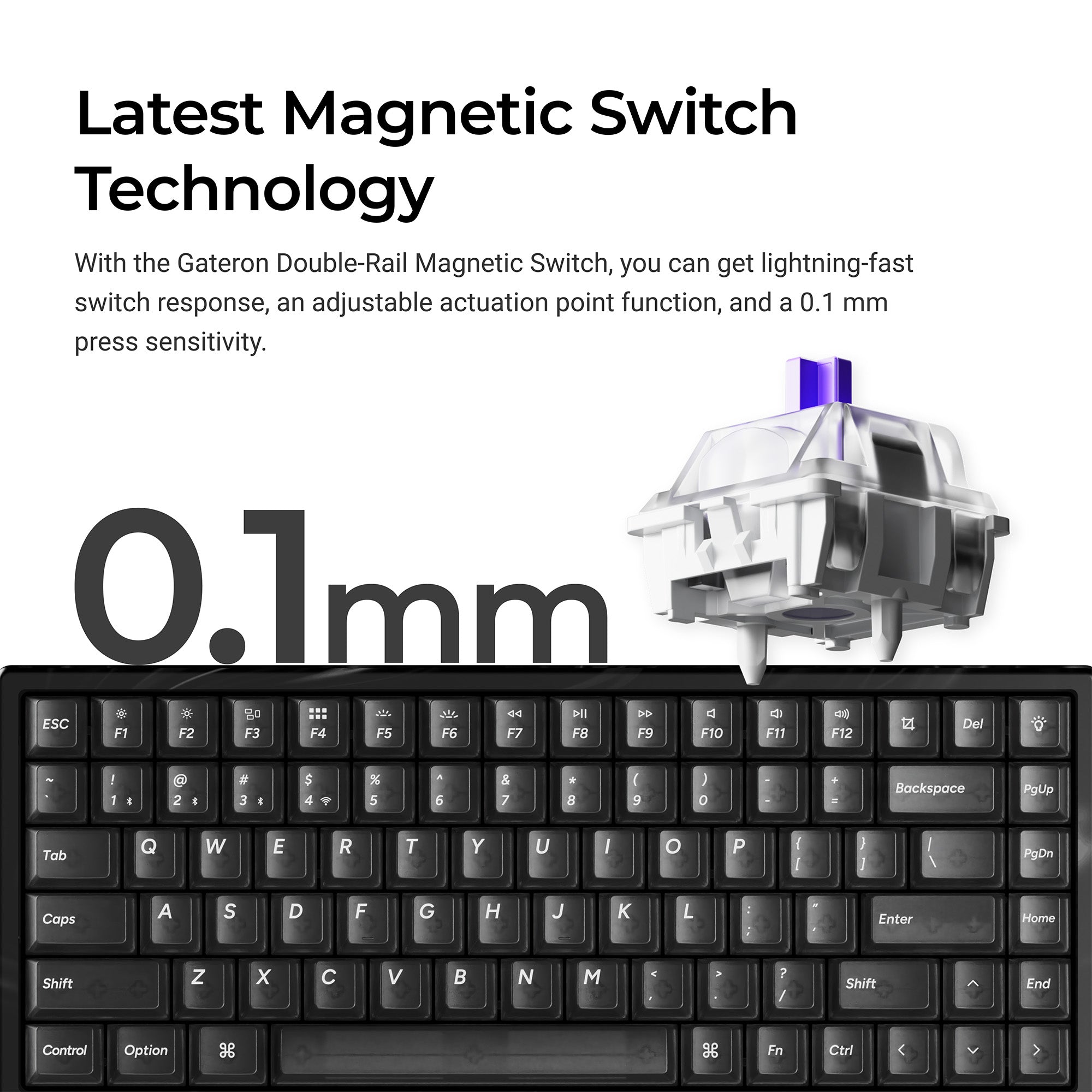 Keychron K2 HE Wireless Magnetic Switch Custom Keyboard - Resin Edition keyboard image