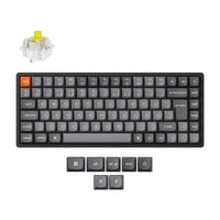 Keychron K2 Max QMK Wireless Custom Mechanical Keyboard 75% Layout Fully Assembled for Mac Windows Linux Keychron Super Banana ISO Nordic Layout