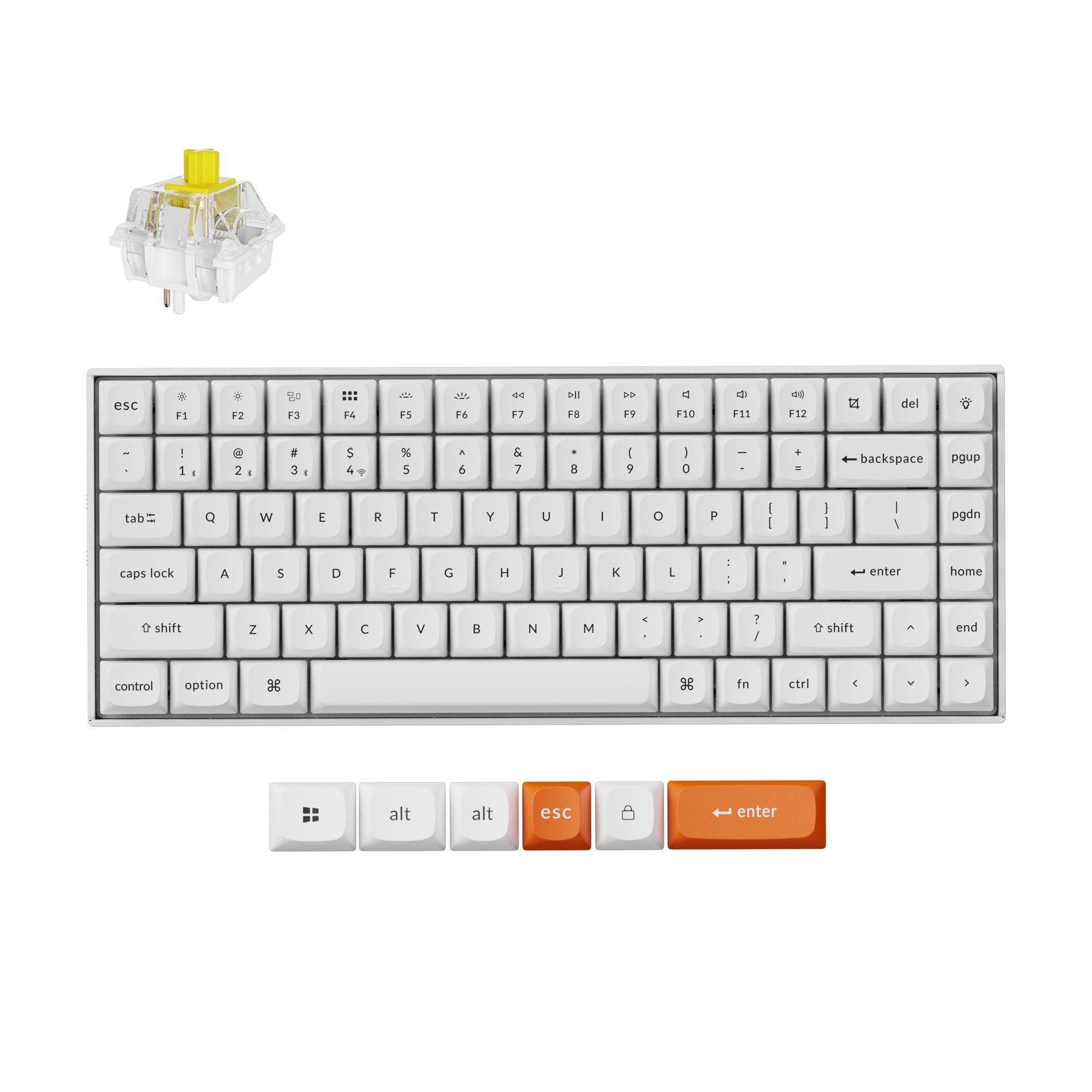 Keychron K2 Max QMK 白ホットスワップ/RGBスーパーバナナ Keychron K2 Max QMK Wireless Mechanical Keyboard