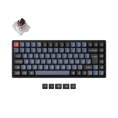 Keychron K2 Pro QMK VIA custom mechanical keyboard 75 percent layout PBT Keycaps hot-swappable Keychron K Pro switch brown ISO German layout