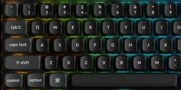 Demonstração do efeito Per-key RGB