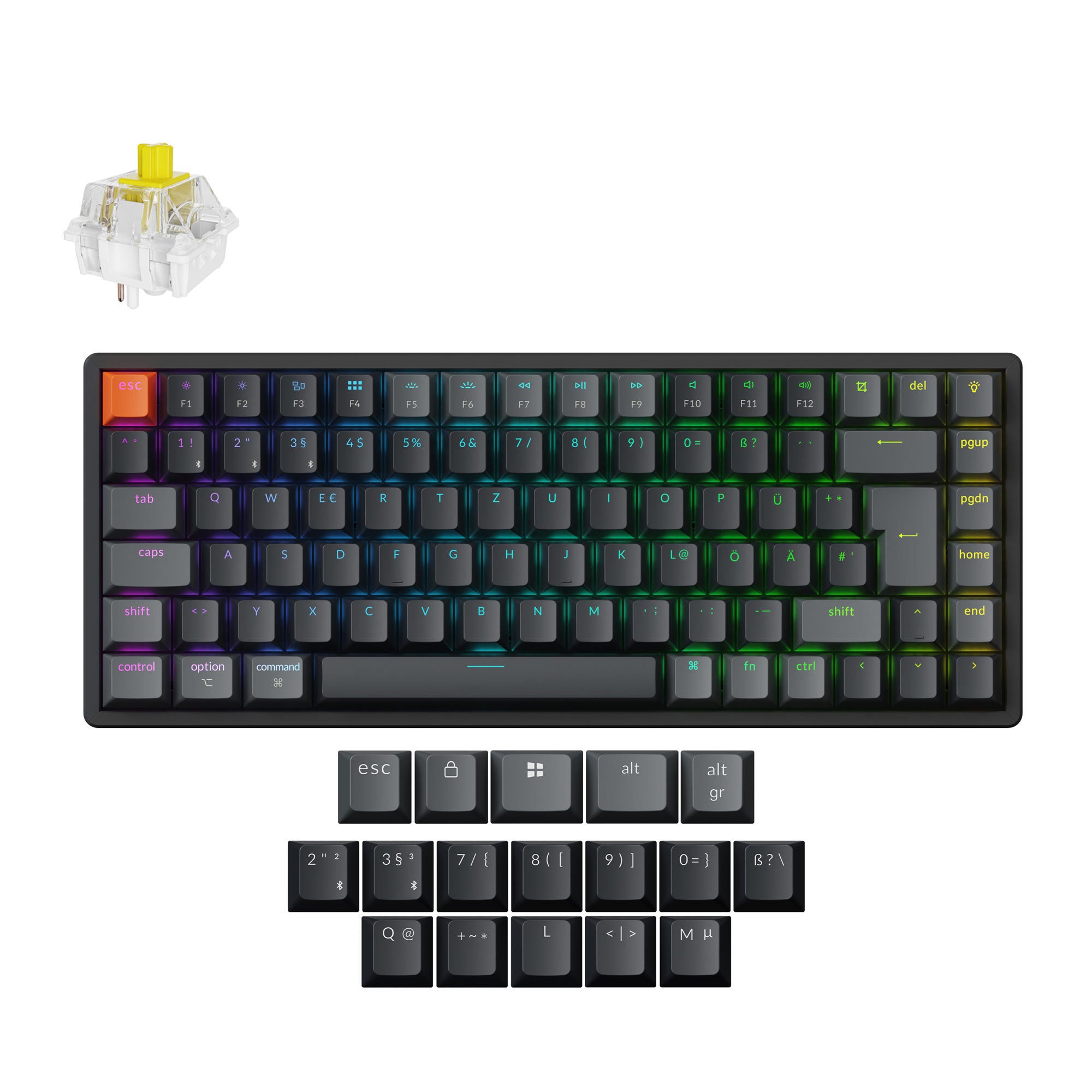 Keychron K2 QMK Wireless Mechanical Keyboard (ISO Layout) - Version 3 keyboard image