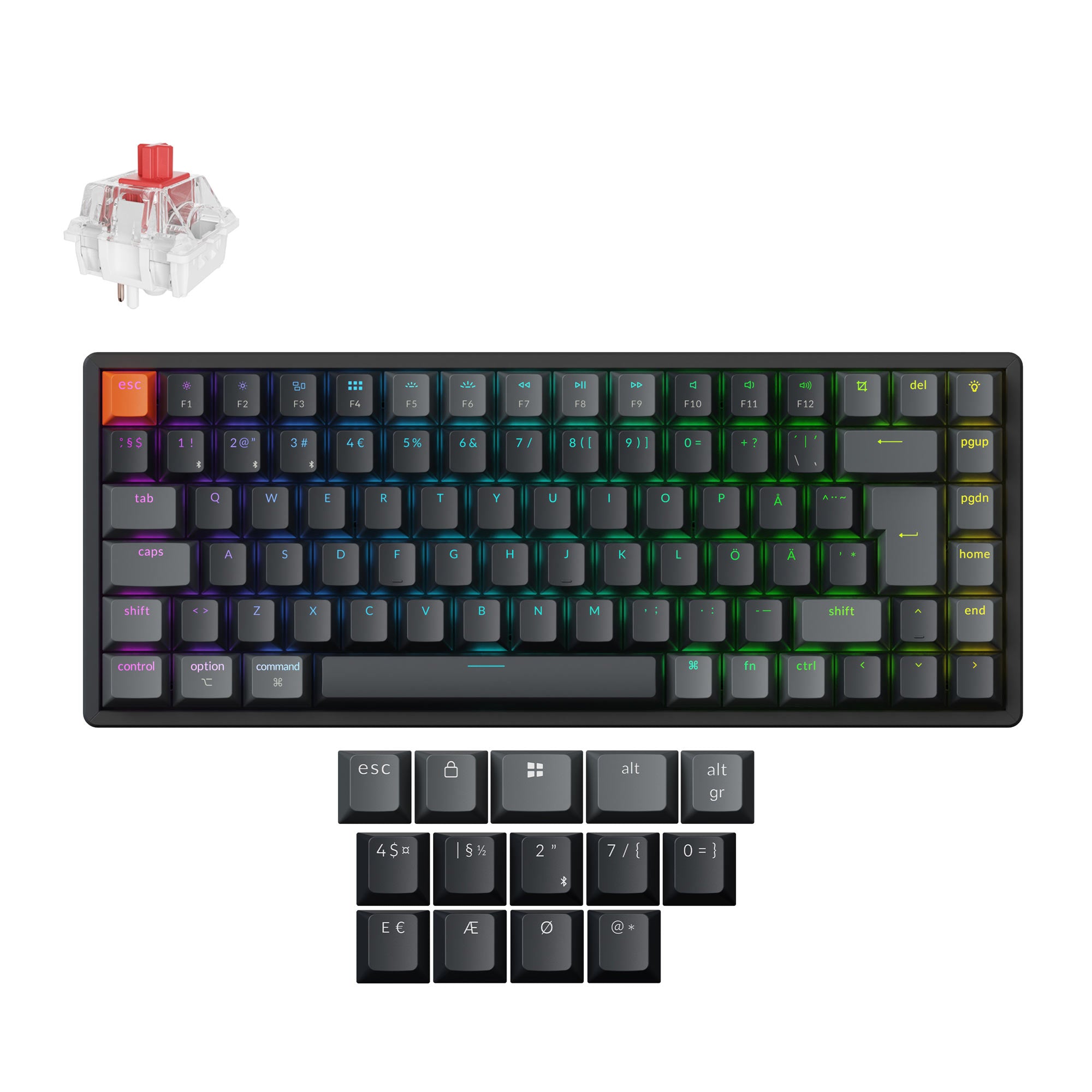 Keychron K2 QMK Wireless Mechanical Keyboard (ISO Layout) - Version 3 keyboard image