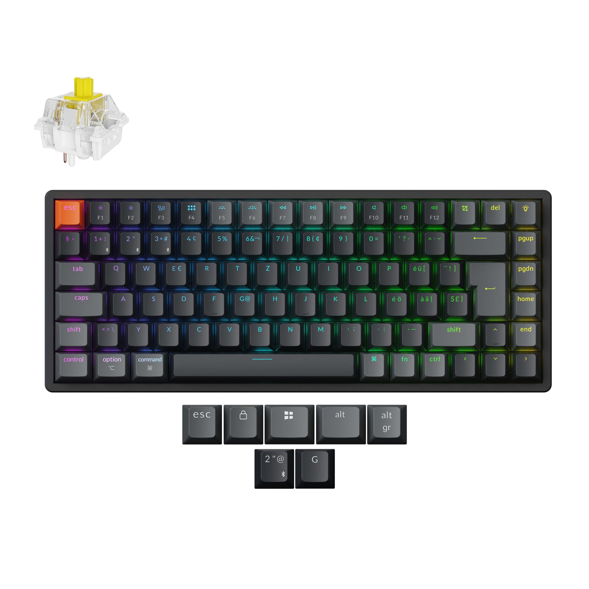 Keychron K2 QMK Wireless Mechanical Keyboard (ISO Layout) - Version 3 keyboard image