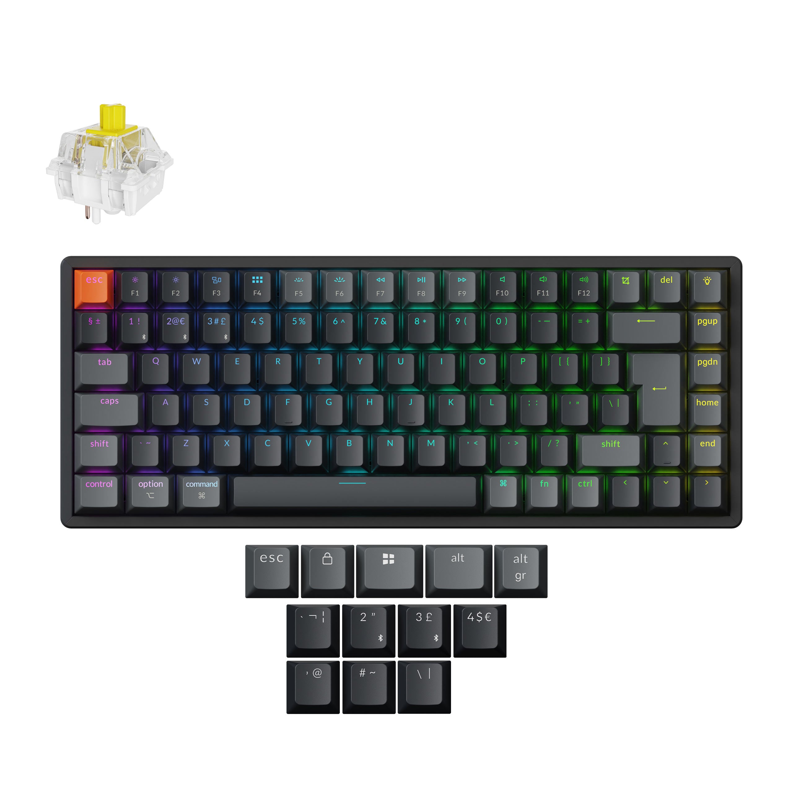 Keychron K2 QMK Wireless Mechanical Keyboard (ISO Layout) - Version 3 keyboard image