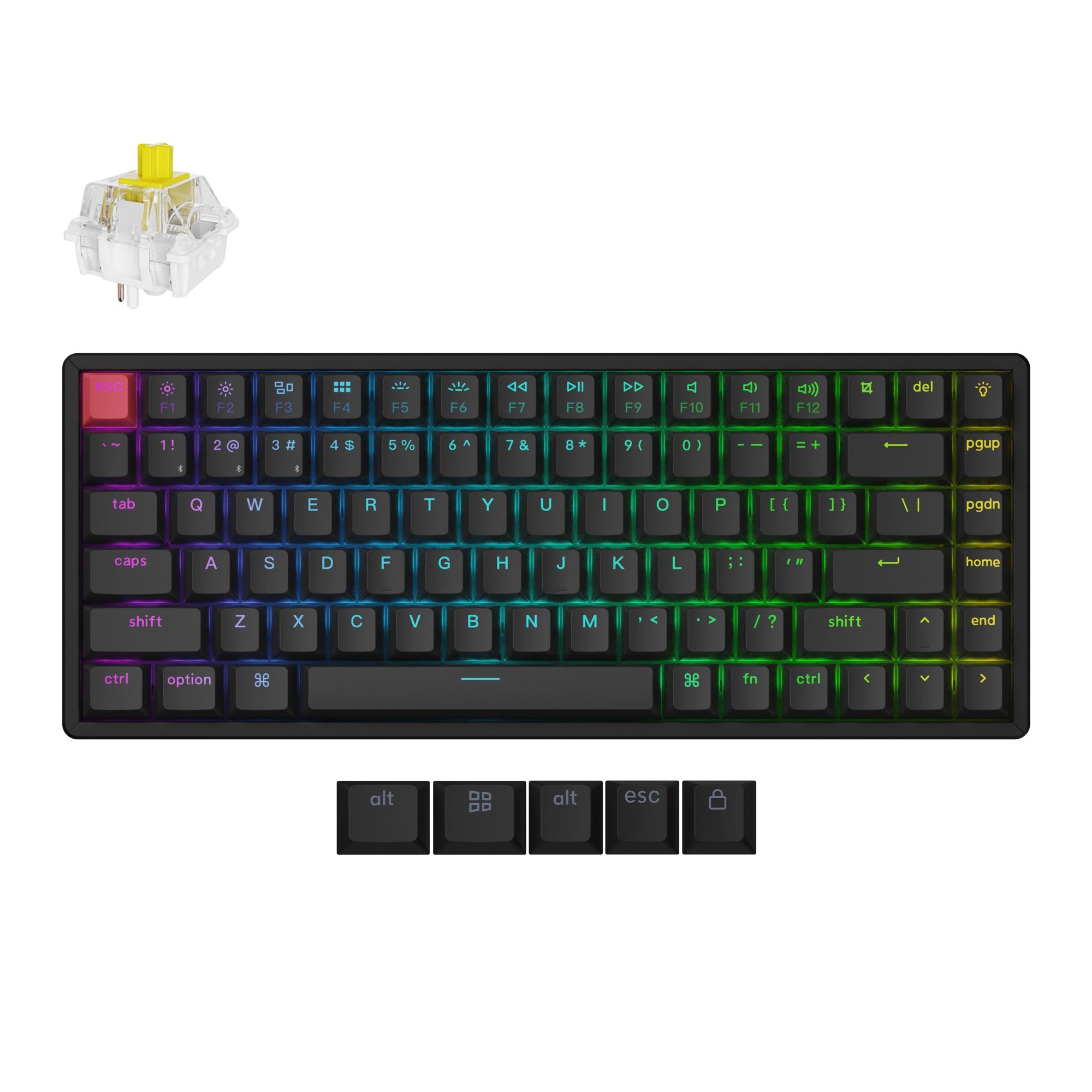Keychron K2 Version 3 RGB Banana軸 US配列 Keychron K2 QMK Wireless Mechanical Keyboard (Version 3)