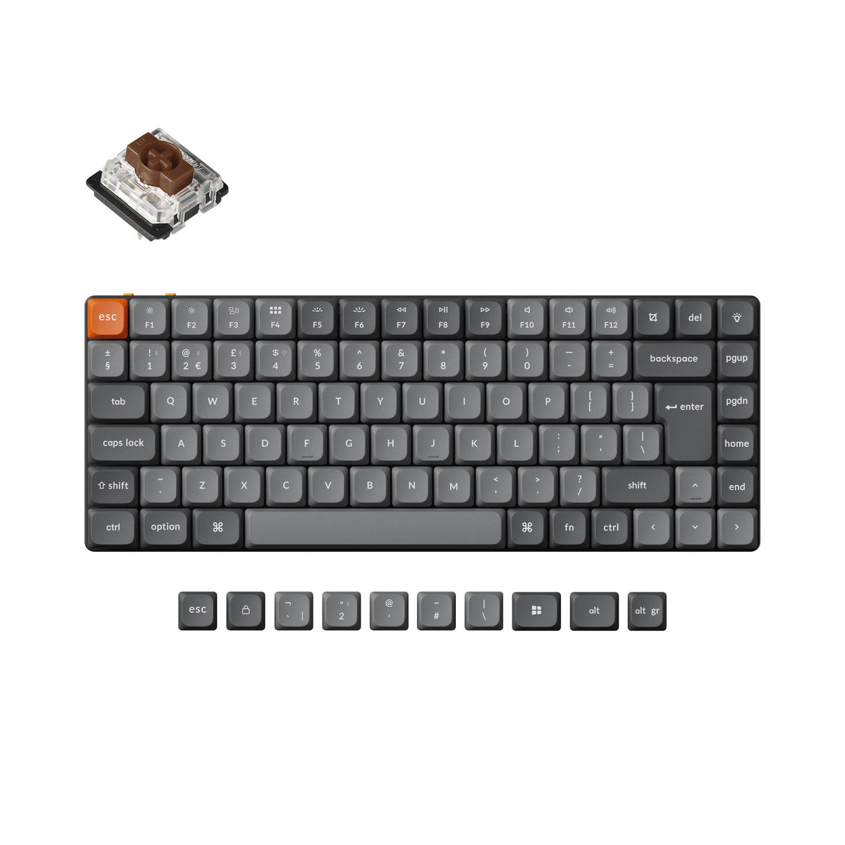 Keychron K3 Max QMK VIA ultra slim custom mechanical keyboard 75 percent layout PBT Keycaps hot-swappable Gateron low profile switch brown ISO UK layout