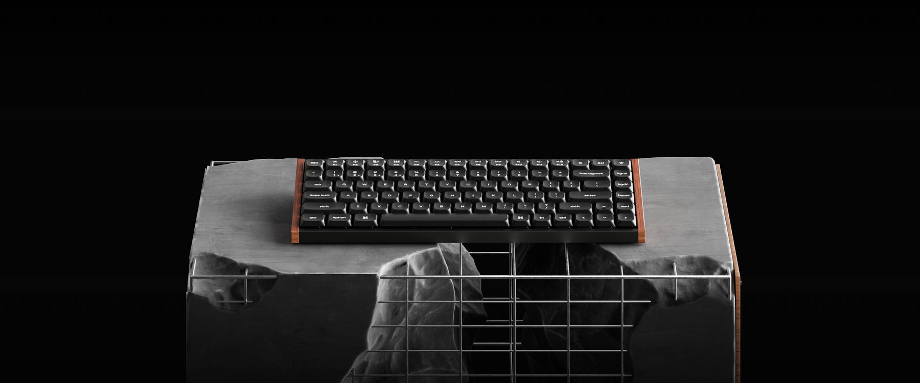 Teclado mecânico low-profile Keychron K3 Ultra 8K com laterais em madeira