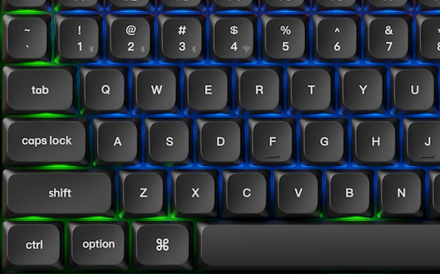 Demonstração do efeito Per-key RGB