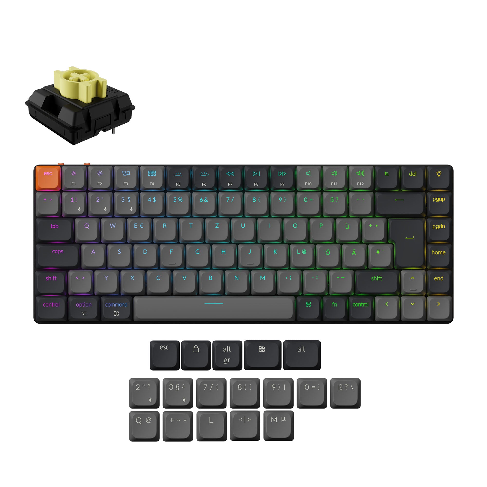 Keychron K3 QMK Wireless Mechanical Keyboard (ISO Layout) - Version 3 keyboard image