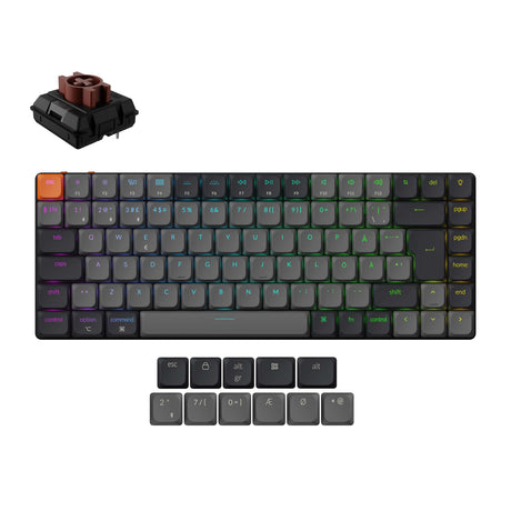 Keychron K3 Version 3 Ultra Slim Wireless Mechanical Keyboard Nordic-ISO Low Profile Brown Switch