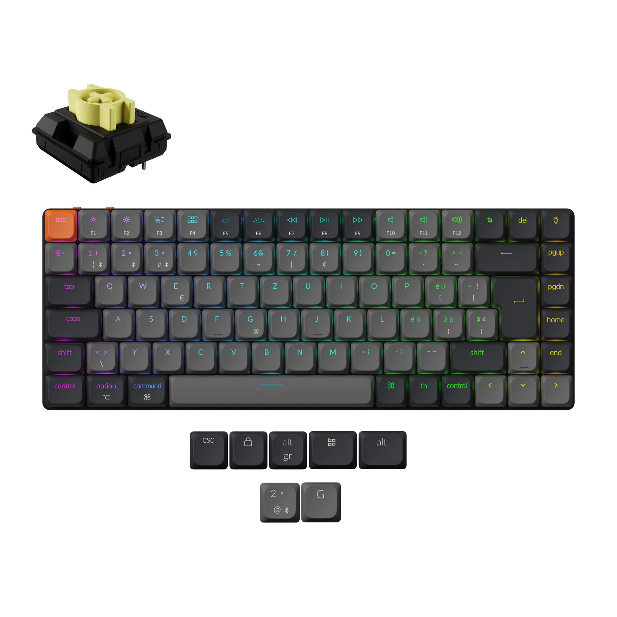 Keychron K3 QMK Wireless Mechanical Keyboard (ISO Layout) - Version 3 keyboard image
