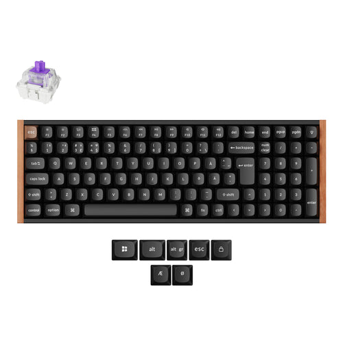 Keychron K4 HE 96 Percent Layout Wireless Magnetic Switch Custom Keyboard Special Edition Wooden Black RGB Backlight Double-Shot PBT Keycaps ISO-BO