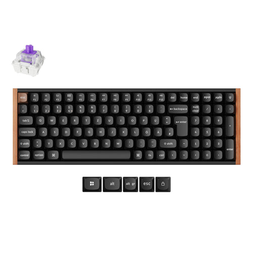 Keychron K4 HE 96 Percent Layout Wireless Magnetic Switch Custom Keyboard Special Edition Wooden Black RGB Backlight Double-Shot PBT Keycaps ISO-DE