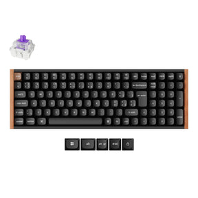 Keychron K4 HE 96 Percent Layout Wireless Magnetic Switch Custom Keyboard Special Edition Wooden Black RGB Backlight Double-Shot PBT Keycaps ISO-Swiss
