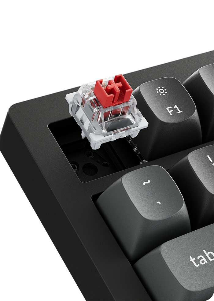 Switch sendo trocado no teclado hot-swappable
