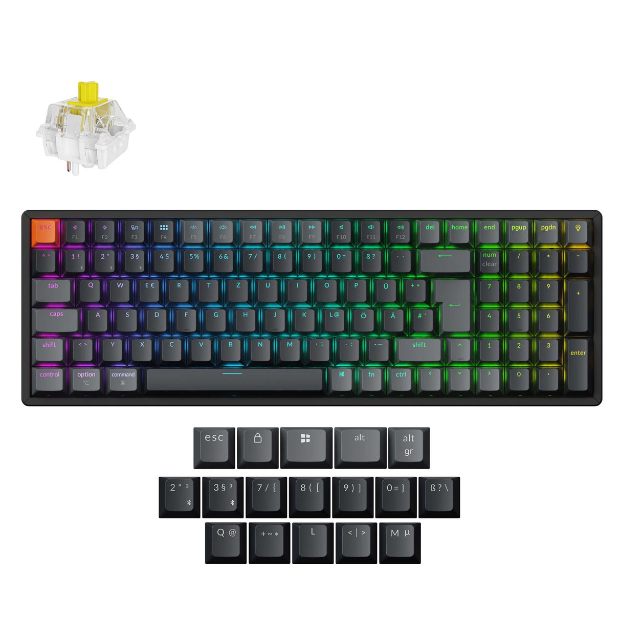 Keychron K4 QMK Wireless Mechanical Keyboard ISO-DE Aluminum Banana Switch
