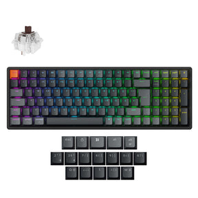 Keychron K4 QMK Wireless Mechanical Keyboard ISO-DE Aluminum Brown Switch