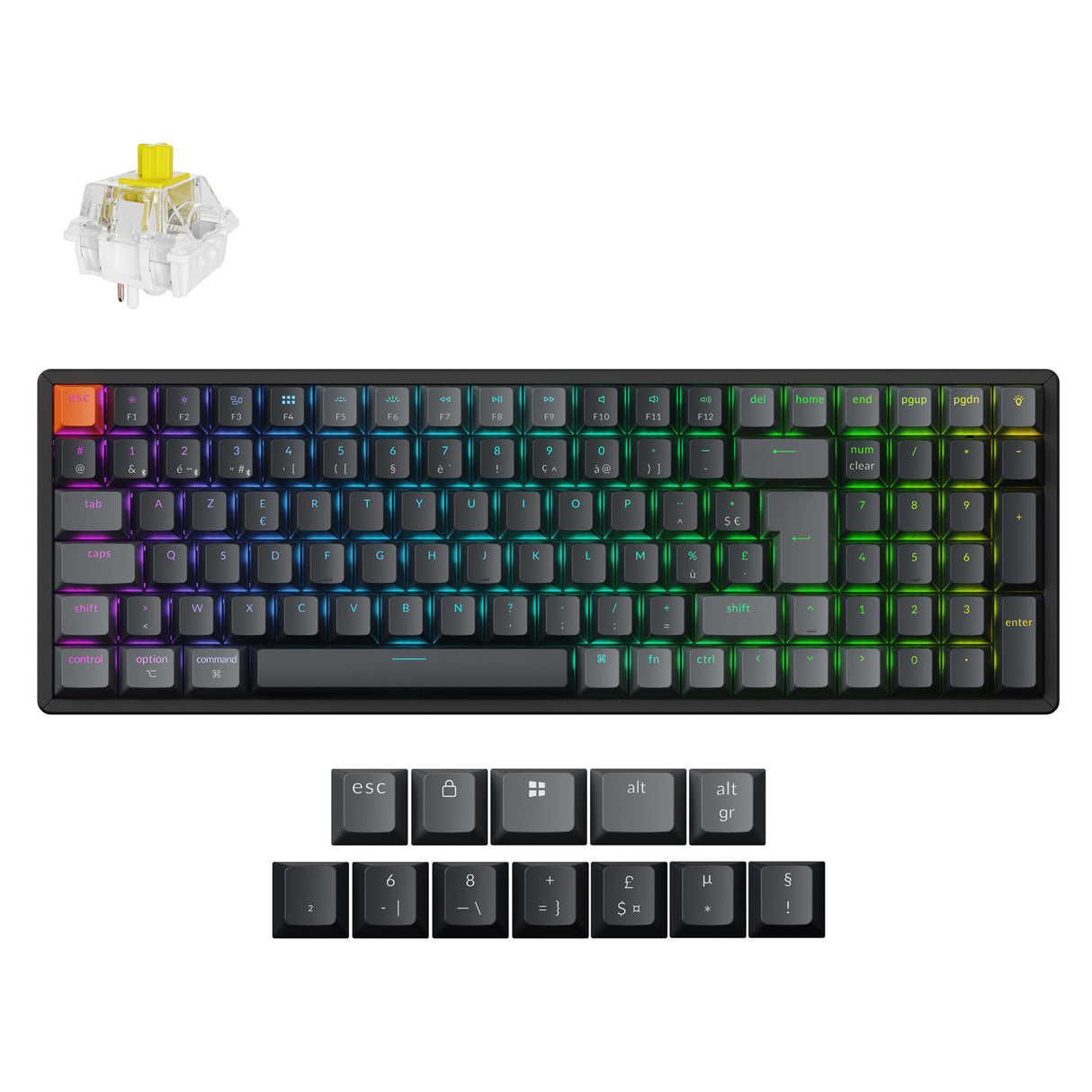 Keychron K4 QMK Wireless Mechanical Keyboard ISO-French Aluminum Banana Switch