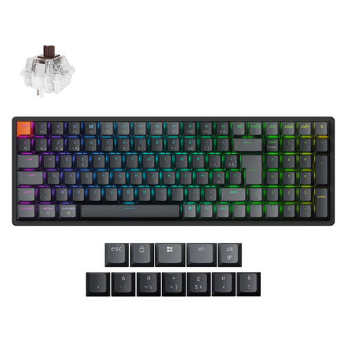 Keychron K4 QMK Wireless Mechanical Keyboard ISO-French Aluminum Brown Switch