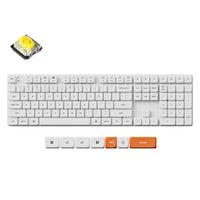 Keychron K5 Max QMK VIA ultra slim custom mechanical keyboard 100 percent full size layout for Mac Windows Linux low profile Gateron banana
