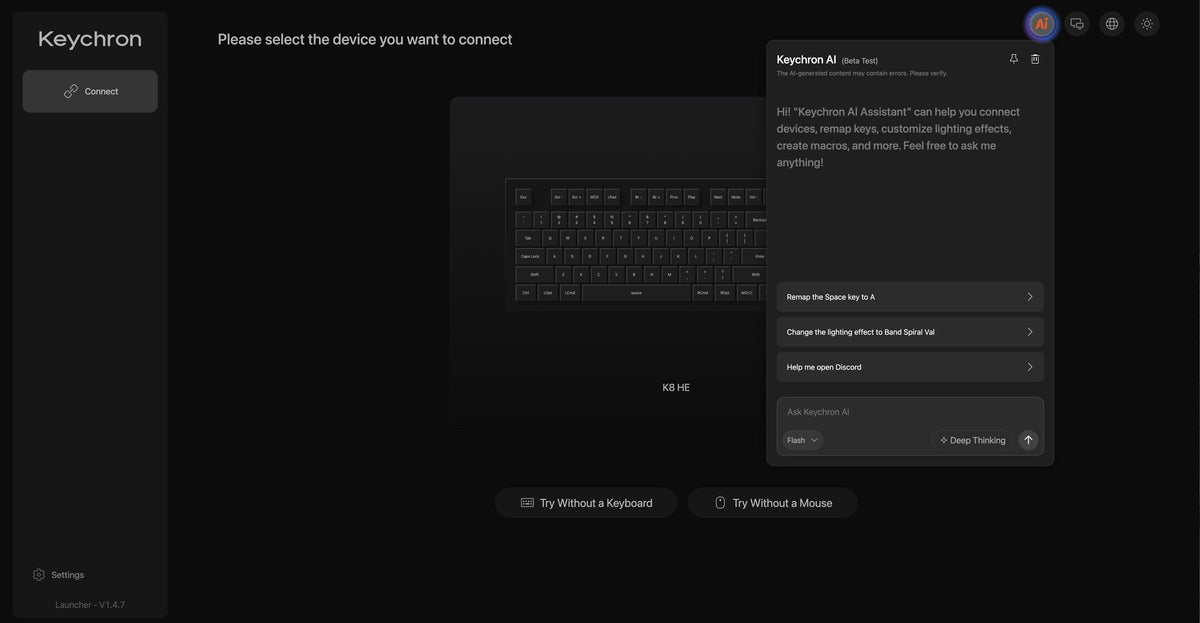 Keychron Launcher AI Assistant