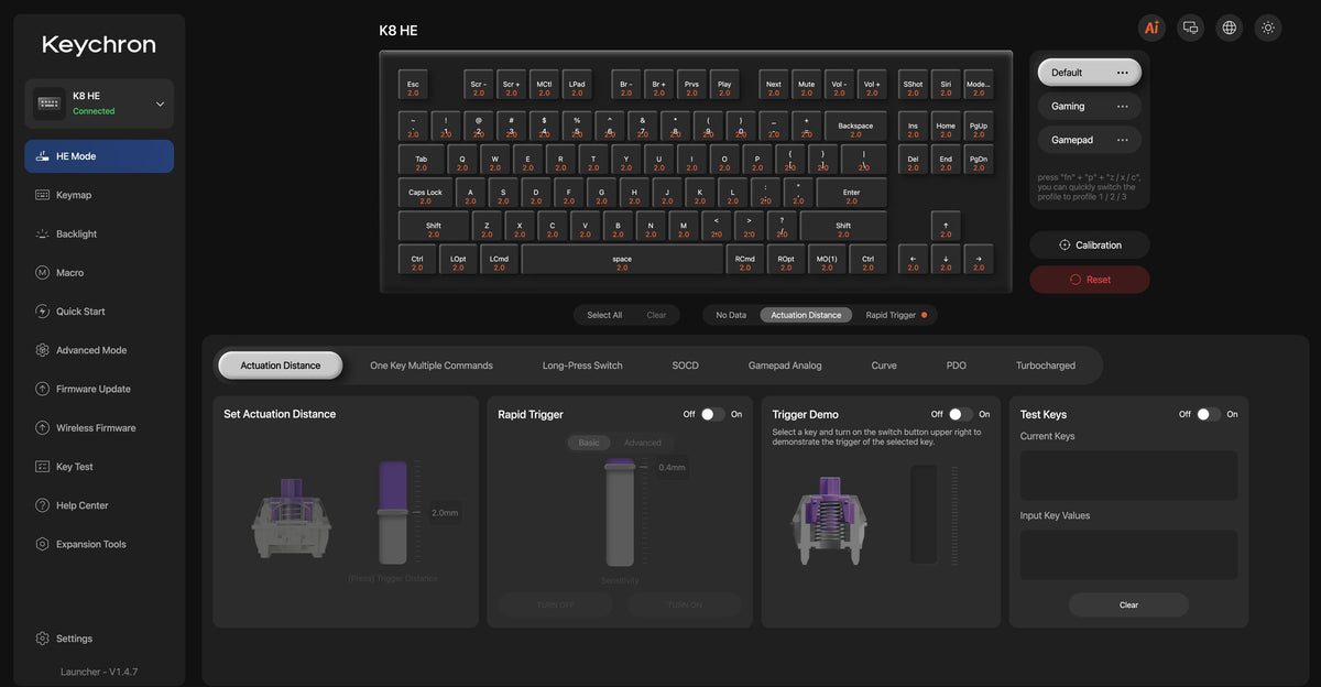 Keychron Launcher HE Mode