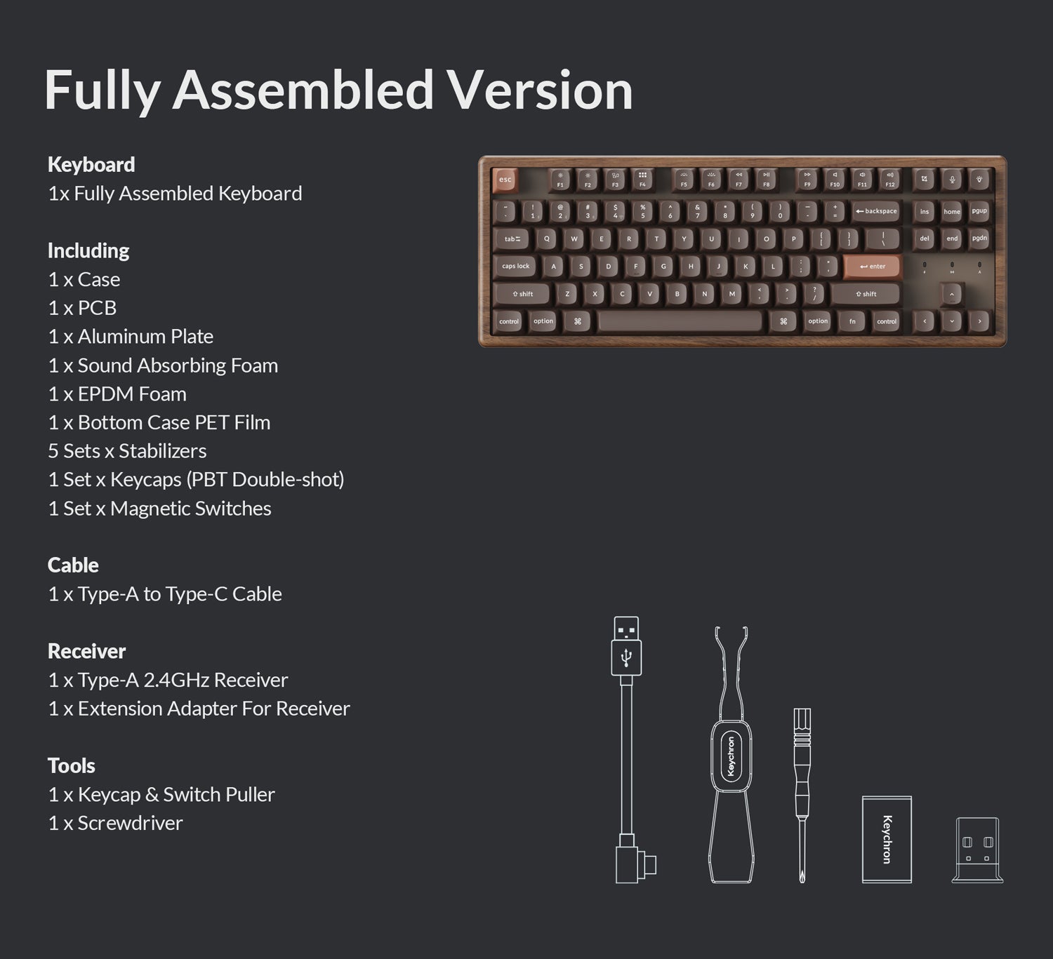 K8 HE All-Wood Edition package contents