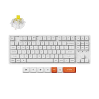 Keychron K8 Max QMK Wireless Custom Mechanical Keyboard Hot Swappable RGB Backlight Aluminum Frame TKL Layout Fully Assembled for Mac Windows Linux Keychron Super Banana-white version