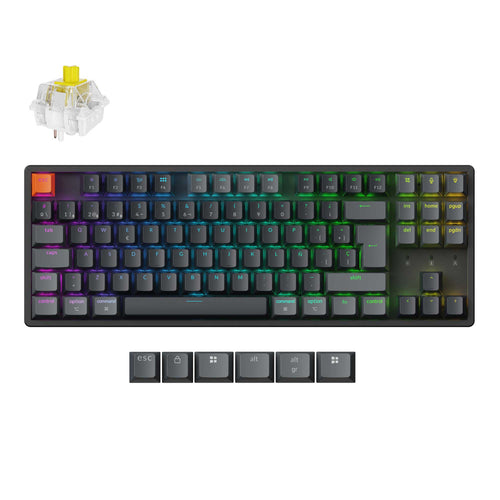 Keychron K8 QMK Wireless Mechanical Keyboard Version 2 Keychron Super Banana Switch Spanish Layout