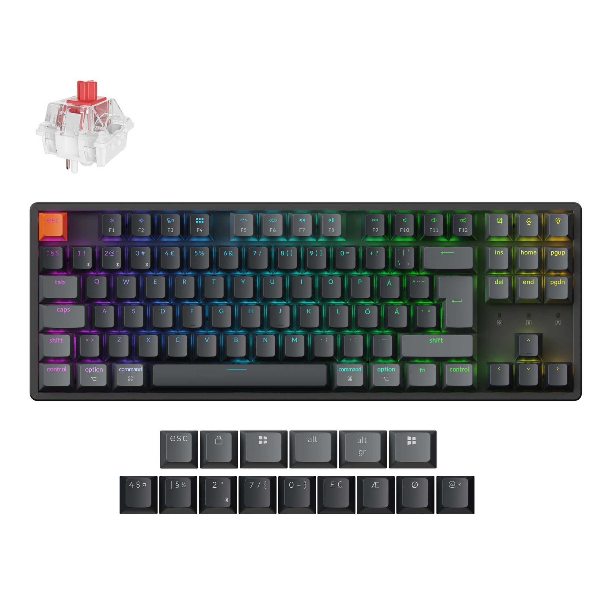 Keychron K8 QMK Wireless Mechanical Keyboard ISO Layout Collection (Version 2) keyboard image