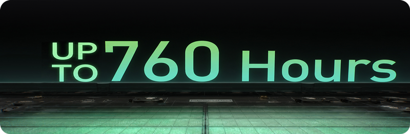 Até 760 horas de bateria