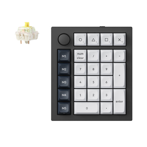 Keychron Q0 Max QMK/VIA custom number pad fully assembled knob full aluminum black frame for Mac Windows RGB backlight with hot-swappable Gateron Jupiter switch banana