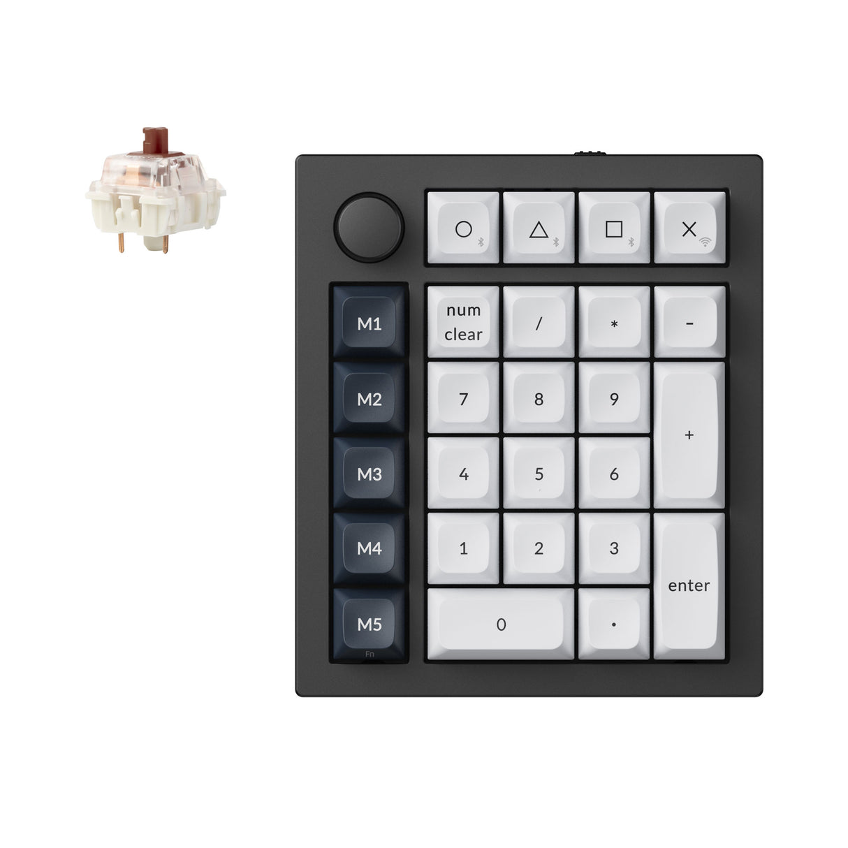 Keychron Q0 Max QMK/VIA custom number pad fully assembled knob full aluminum black frame for Mac Windows RGB backlight with hot-swappable Gateron Jupiter switch  brown