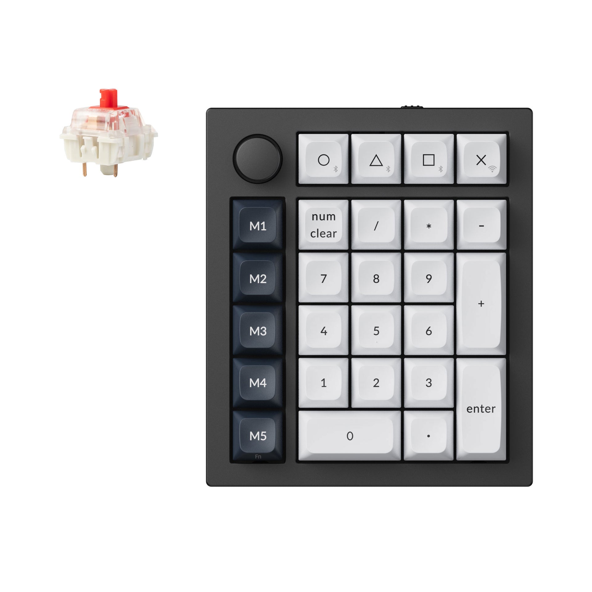 Q Max series Keychron Q0 Max QMK Wireless Custom Number Pad - Fully Assembled Knob / Carbon Black / Gateron Jupiter Red