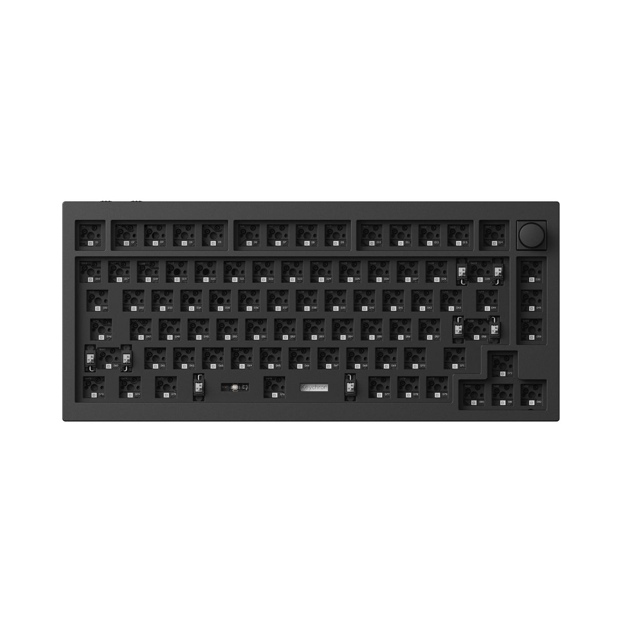 Keychron Q1 Max QMK/VIA Wireless Custom Mechanical Keyboard 75% Layout Aluminum Black for Mac Windows Linux Barebone Knob