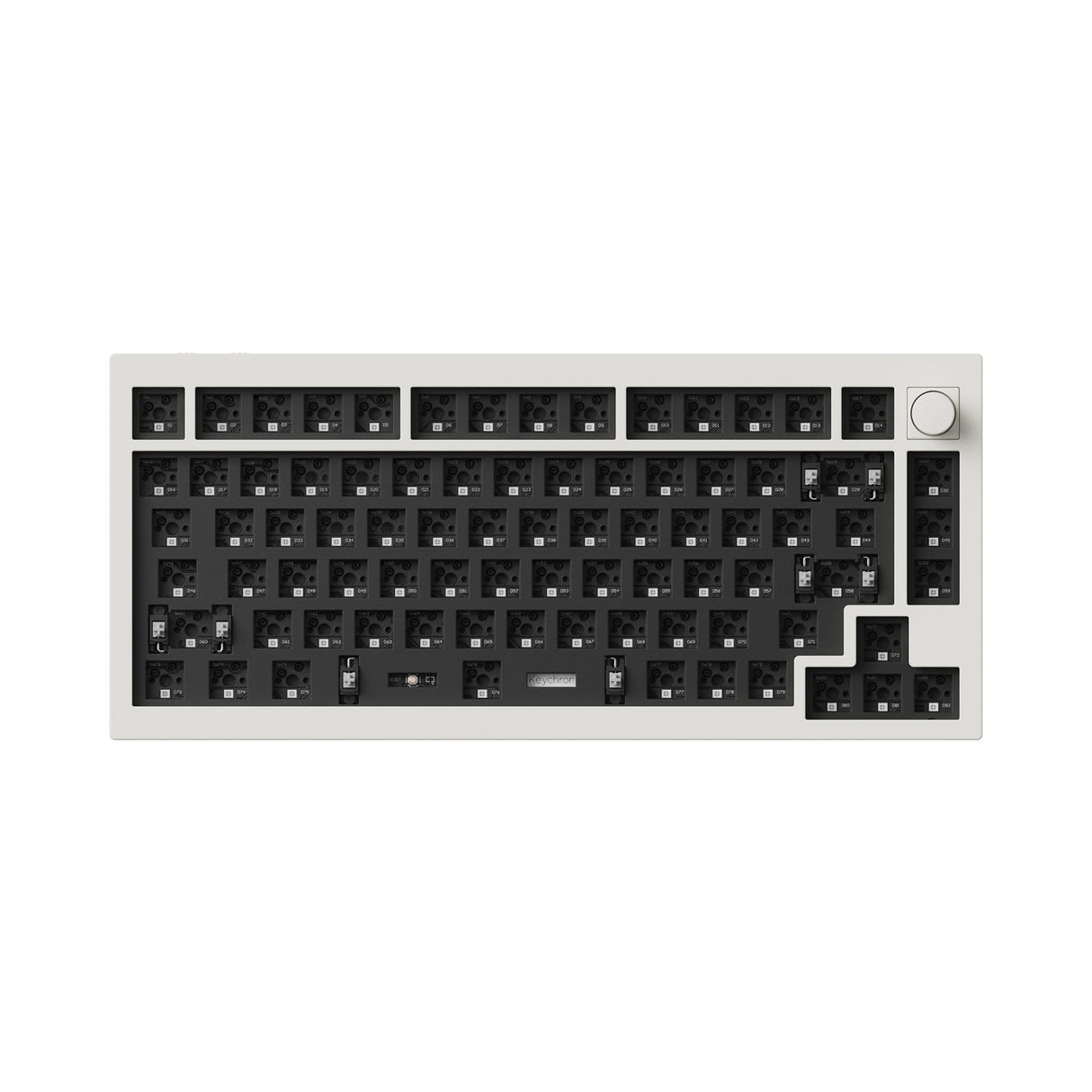 Keychron Q1 Max QMK/VIA Wireless Custom Mechanical Keyboard 75% Layout Aluminum White for Mac Windows Linux Barebone Knob